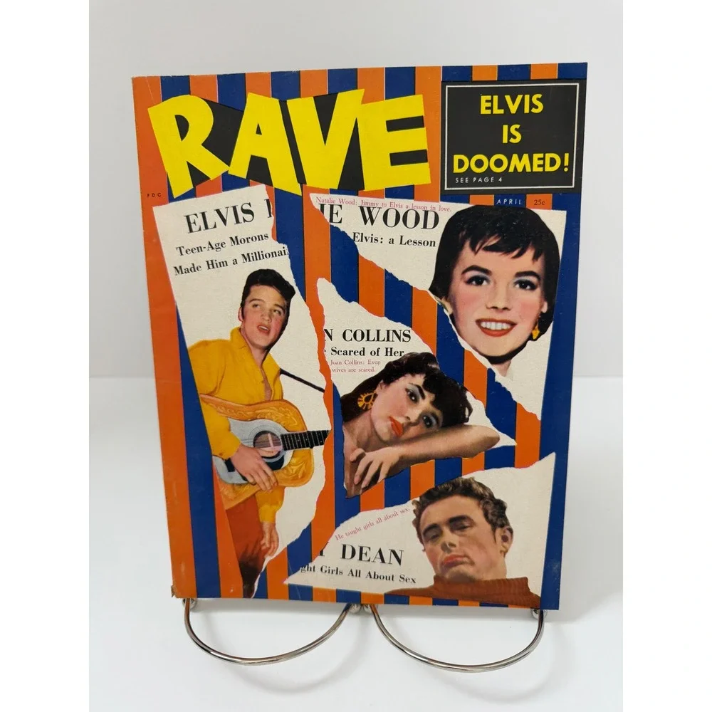 Vintage Rave Magazine April 1957 Elvis Presley James Dean Natalie Wood Hollywood